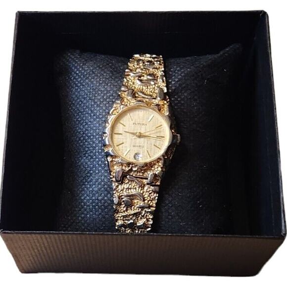 Futura VTG, Gold Nugget Plated, Women's Watch, With Date Indicator, Pre-owned - Picture 1 of 3